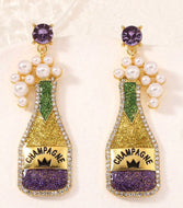 Earrings Mardi Gras Champagne