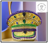 Mardi Gras Jeweled Conductor Hat (Purple / Gold)