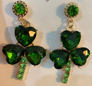 St Patrick Day Diamond Stud Shamrock Earrings
