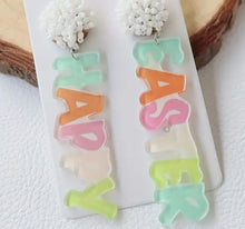 Load image into Gallery viewer, &quot;HAPPY EASTER&quot; DANGLE EARRINGS
