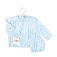 Adorable  & Cutest Cable Knit Cardigan ,Beanie & Matching Hanger