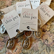 HER STORY Bless this Pet Tag with Gemstone