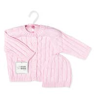 Load image into Gallery viewer, Adorable  &amp; Cutest Cable Knit Cardigan ,Beanie &amp; Matching Hanger
