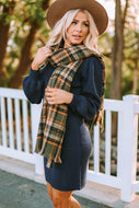 WINTER-Green  Thick Large Plaid Scarf