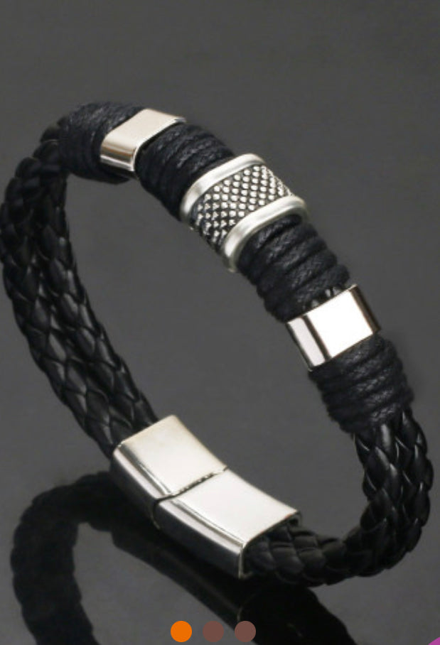 MEN'S- Leather Buckle Vintage Bracelet