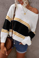 SWEATER-Black / Gold Drop Shoulder Knitted  Sweater