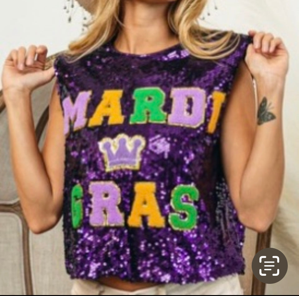 Clothes MARDI GRAS- Letter Patches SHIRT