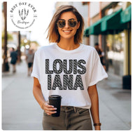 LOUISANA BLACK / WHITE PRINT TEE