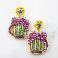 Earrings MARDI GRAS Beer Mug