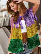 Clothes Mardi Gras Metallic Tinsel Vest