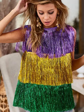 Load image into Gallery viewer, Clothes Mardi Gras Metallic Tinsel Vest
