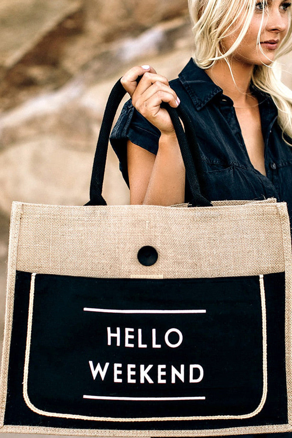 PURSE Black Hello Weekend  Handbag