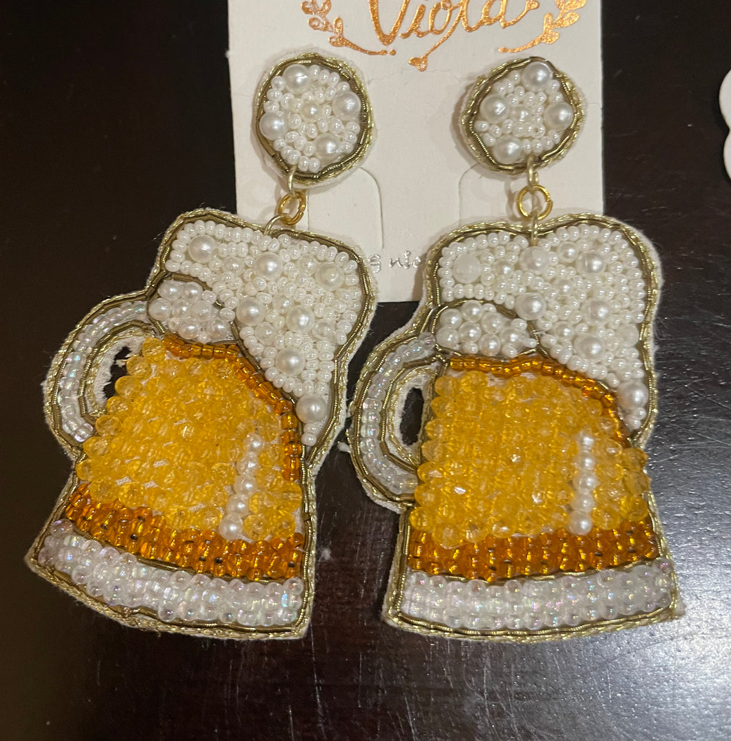 Earrings BEER Seed Bead